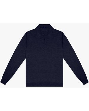 Larusmiani Long Sleeve Polo Coppa Europa Jumper - Blue
