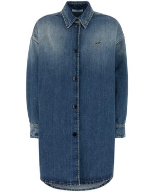 正規品 Prada Mid Blue Denim Shirt 21AW Prada Denim Shirt | Blue