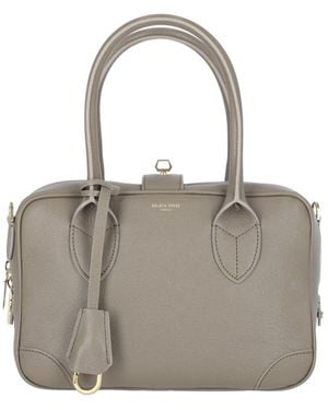 Golden Goose Hammered Leather Top-Handle Satchel - Grey