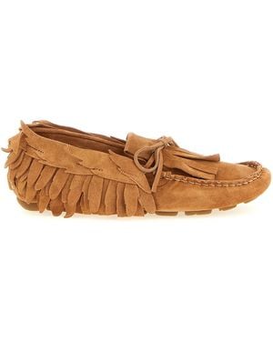 Alberta Ferretti Calfskin Slip-On Loafers - Brown