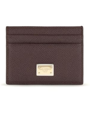 Dolce & Gabbana Leather Cardholder Calf Bos Taurus Wallet - Purple