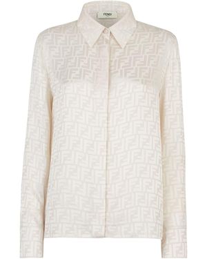 Fendi Regular Textured Shirt - White