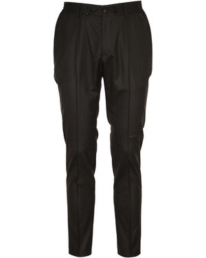 Giab's Wool Blend Slim Fit Trousers - Black