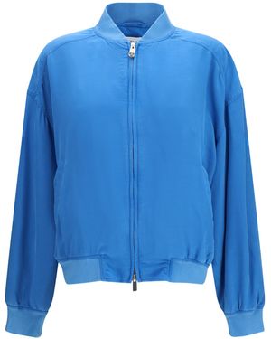 Versace Silk Zipper Jacket - Blue