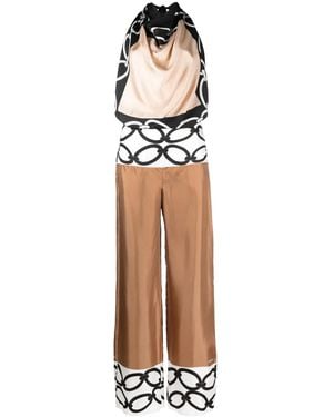 Valentino Chain 1967 Foulard Silk Jumpsuit - White