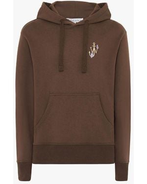 JW Anderson Hoodie With Anchor Embroidery - Brown