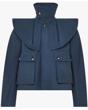 JW Anderson Oversized Collar Trench Jacket - Blue