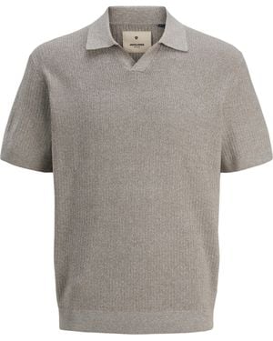 Jack & Jones Regular Fit Knitted Polo-Shirt - Grey