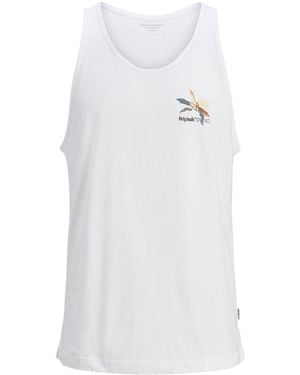 Jack & Jones Long Line Fit Crew Neck Tank Top - White