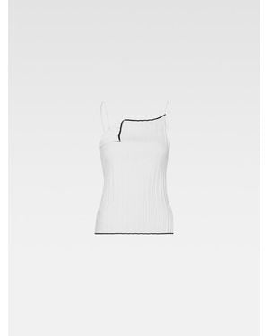 Jacquemus The Pleated Knit Top - White