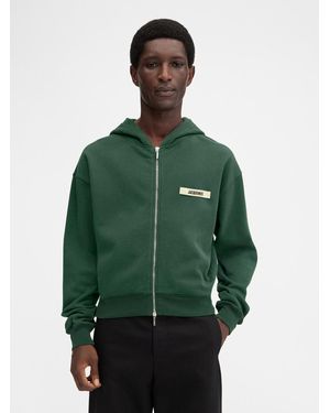 Jacquemus The Gros Grain Zipped Hoodie - Green