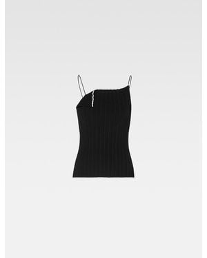 Jacquemus The Pleated Knit Top - Black