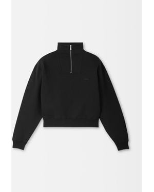 Jacquemus The Gros Grain Zipped-Rollneck Sweatshirt - Black
