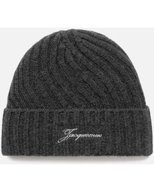 Jacquemus Tourni Twisted Cashmere Beanie - Black