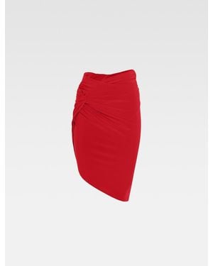 Jacquemus La Mini Jupe Drapeado Mini Skirt - Red