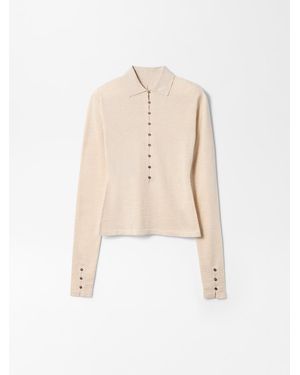 Jacquemus The Merino Long-Sleeve Polo Shirt - White