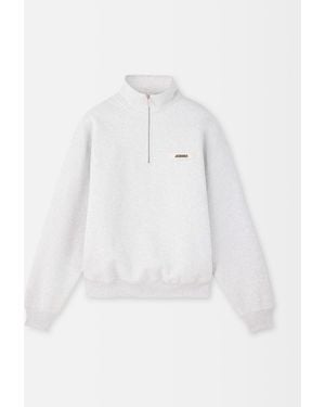 Jacquemus The Gros Grain Zipped-Rollneck Sweatshirt - White