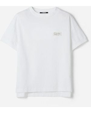Jacquemus T-Shirt A Maniche Corte Corso - Bianco