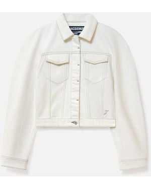 Jacquemus The Ovalo De-Nîmes Denim Jacket - White