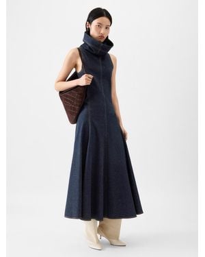 Jacquemus Triangle De-Nîmes Denim Turtleneck Midi Dress - Blue