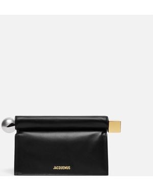 Jacquemus La Petite Pochette Rond Leather Clutch Bag - Black