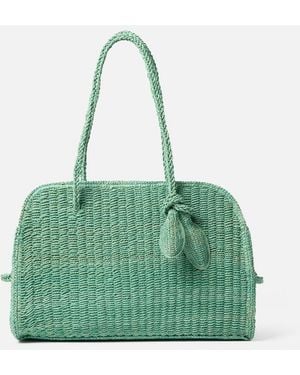 Jacquemus Die Turismo Aus Raffiabast - Green