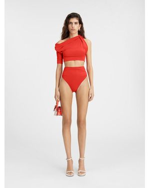 Jacquemus Les Rayures 'le Haut Drapeado' T-shirt - Red
