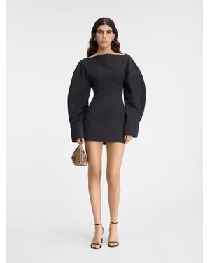 【送料&関税込】Jacquemus Puffed Sleeve Dress Jacquemus 'Taffetas' Dress With Puff Sleeves in Red | Lyst