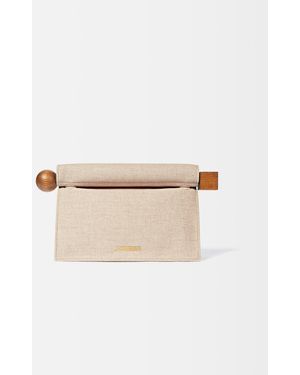 Jacquemus The Rond Carré Clutch - Natural