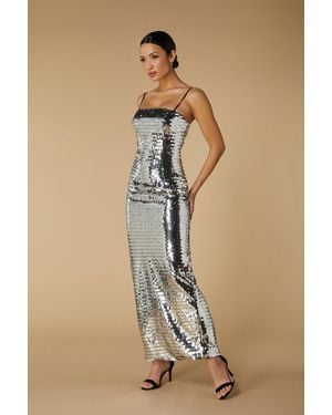 Jarlo Juno Sequin Maxi Dress With Cami Straps - Natural