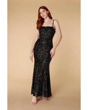 Jarlo Ramona Sequin Fishtail Maxi Dress - Natural