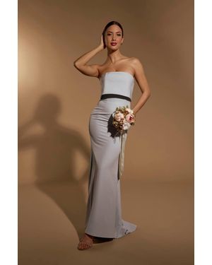 Jarlo Blaze Strapless Maxi Dress With Overlay - Blue