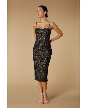 Jarlo Laura All Over Lace Cami Strap Midi Dress - Natural