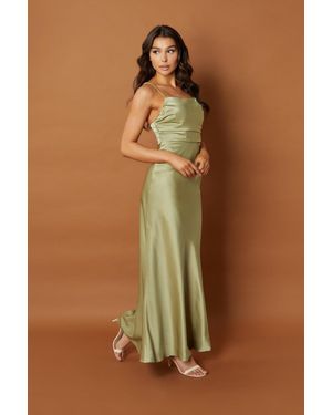 Jarlo Emma Square Neck Maxi Dress With Cami Straps - Brown