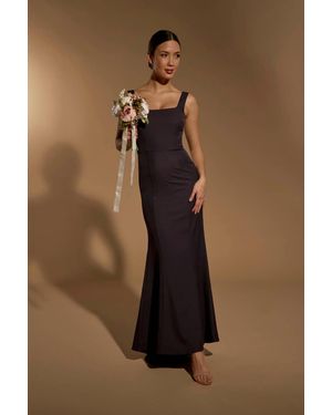 Jarlo Senia Square Neck Maxi Dress With Button Back - Blue