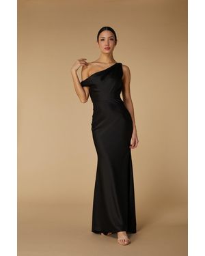 Jarlo Artemis Drop Shoulder Satin Maxi Dress - Natural