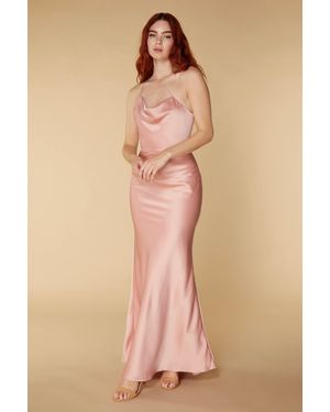 Jarlo Juni One Shoulder Maxi With Asymmetric Cowl Neck - Natural