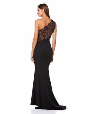 Jarlo Zana One Shoulder Maxi Dress With Lace Back - Black