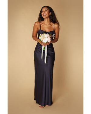 Jarlo Rose Cami Strap Maxi Dress With Tie Back Detail - Blue