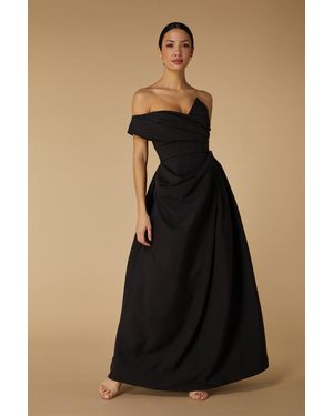 Jarlo Em Off Shoulder Maxi Dress With Draped Skirt Detail - Black