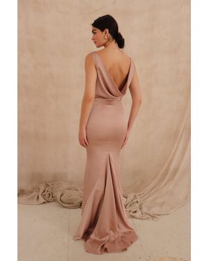 Jarlo Electra Cowl Front Maxi Dress - Natural