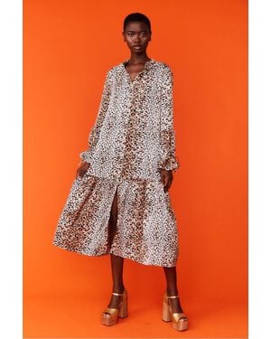 Jayley Silk Blend Maxi Dress - Orange