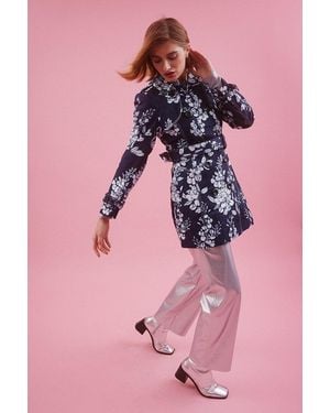 Jayley Silk Blend Trench Coat Size: S (Uk 10) - Pink