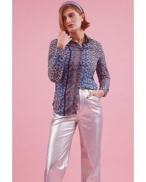 Jayley Patterned Print Shirt Size: M (Uk 12) - Pink