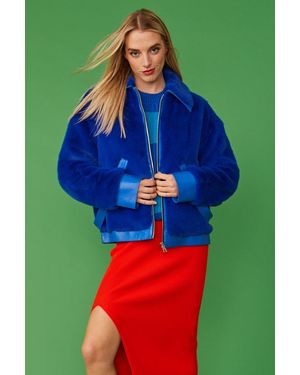 Jayley Faux Fur Bomber Jacket - Green