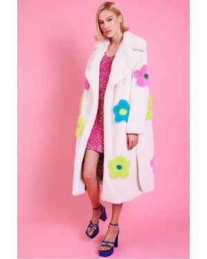 Jayley Faux Fur Long Coat - Pink