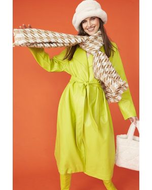 Jayley Eco Leather Trench Coat - Yellow