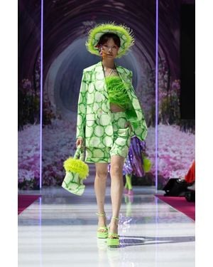 Jayley Tencel Blend Cucumber Print Blazer - Green