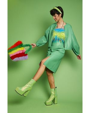 Jayley Faux Leather Jacket - Green