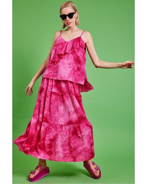 Jayley Love Herb Ruffle Maxi Skirt - Green